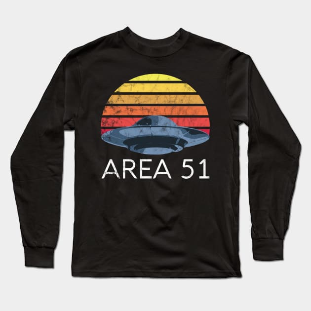 Area 51 Shirt Retro UFO Vintage Alien Extraterrestrial Cant Stop Us Aliens Exist Storm Space Nevada Truth Awareness Vintage September 20 Long Sleeve T-Shirt by Shirtsurf